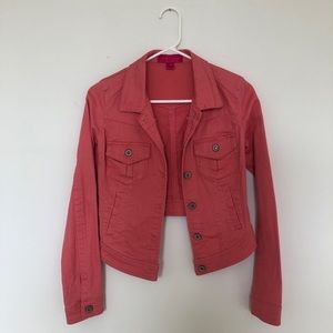 Tinseltown Coral Denim Jacket